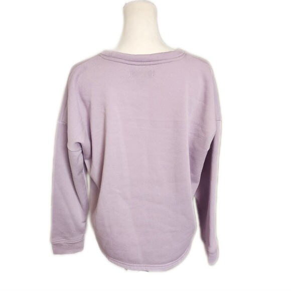 Rae Dunn Lavender Long Sleeve Sweatshirt, SNUGGLE Logo, Soft Fuzzy Insude, M - Picture 3 of 8